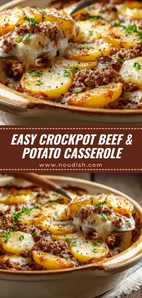 A delicious bowl of Crockpot Ground Beef and Potato, a hearty and easy slow cooker meal perfect for family dinners.