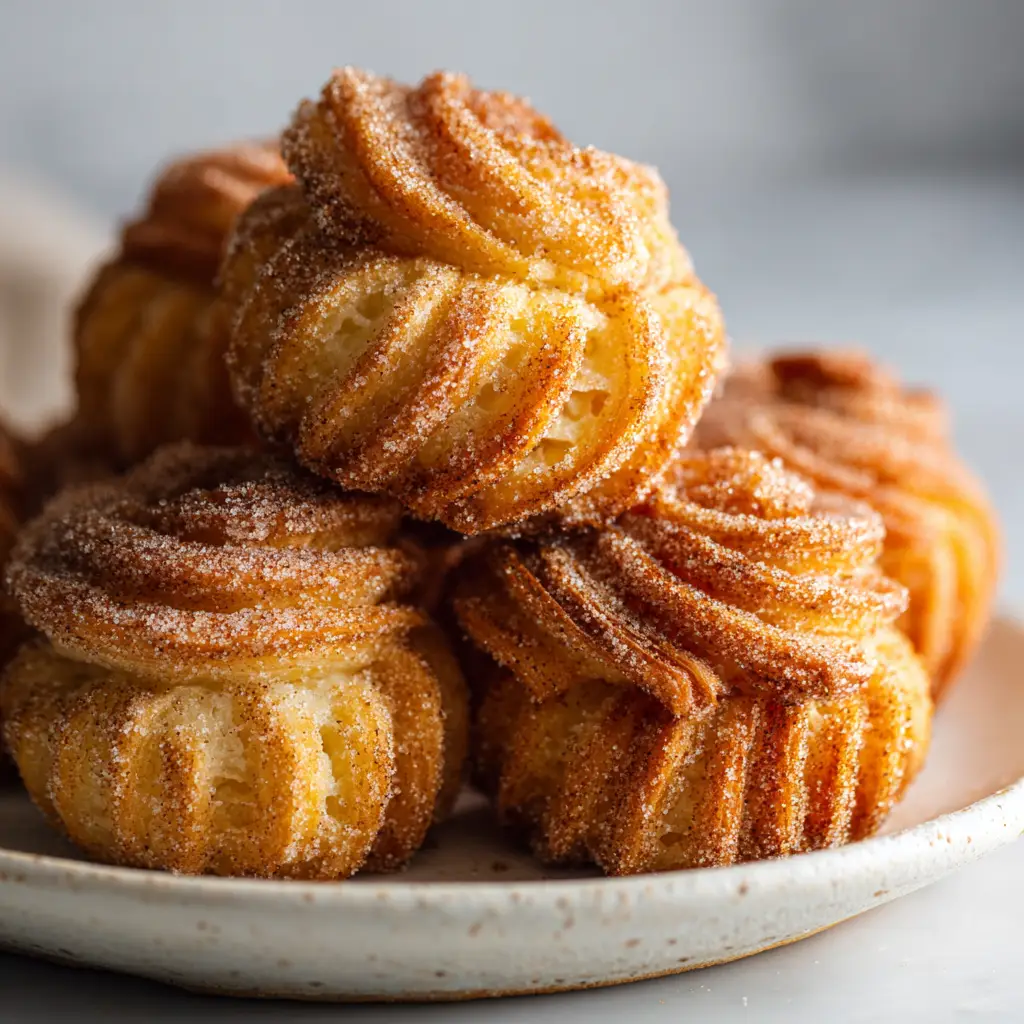 Churro Cruffins: The Ultimate Guide to Crispy, Fluffy Perfection 1 The process of filling a Churro Cruffin with creamy dulce de leche using a piping bag.