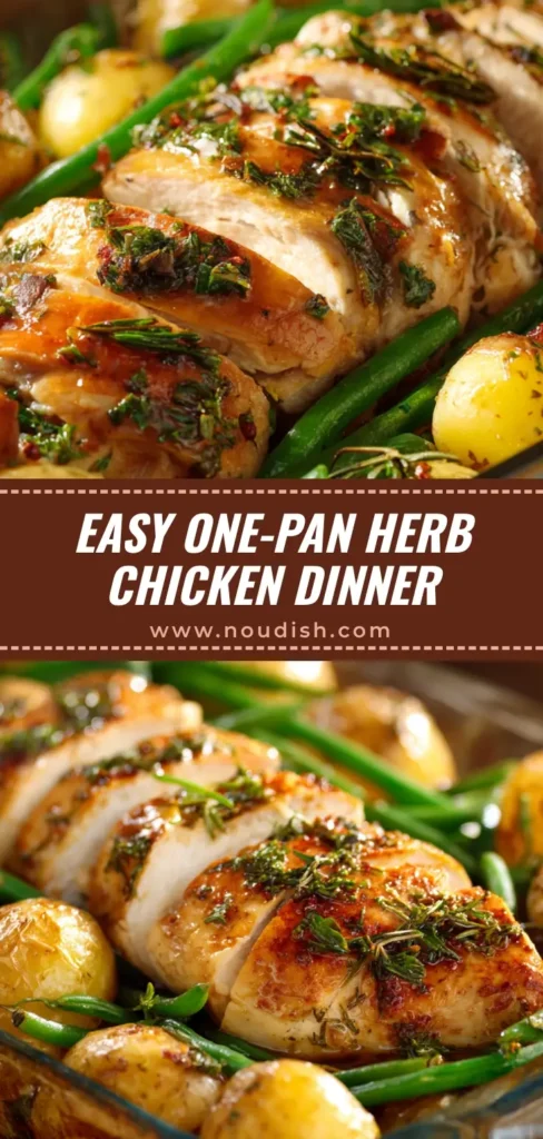 Herb-Baked Chicken: The Ultimate Guide to Juicy, Flavorful Results 4 A close-up shot of golden-brown Herb-Baked Chicken pieces in a baking dish, garnished with fresh herbs. This juicy and flavorful baked chicken is an easy and delicious dinner recipe.