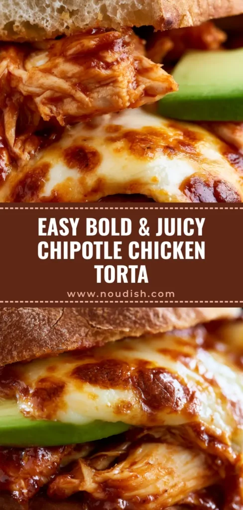 Chipotle Chicken Torta: The Ultimate Smoky and Messy Mexican Sandwich 3 Extreme macro view of a Chipotle Chicken Torta showing glossy red sauce and bubbling melted cheese on a crusty roll.