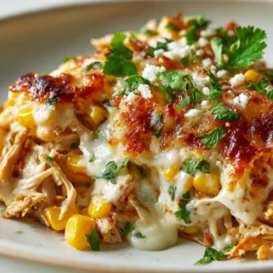 Extreme macro close-up of Street Corn Chicken Casserole showing blistered browned cheese and glossy corn kernels.