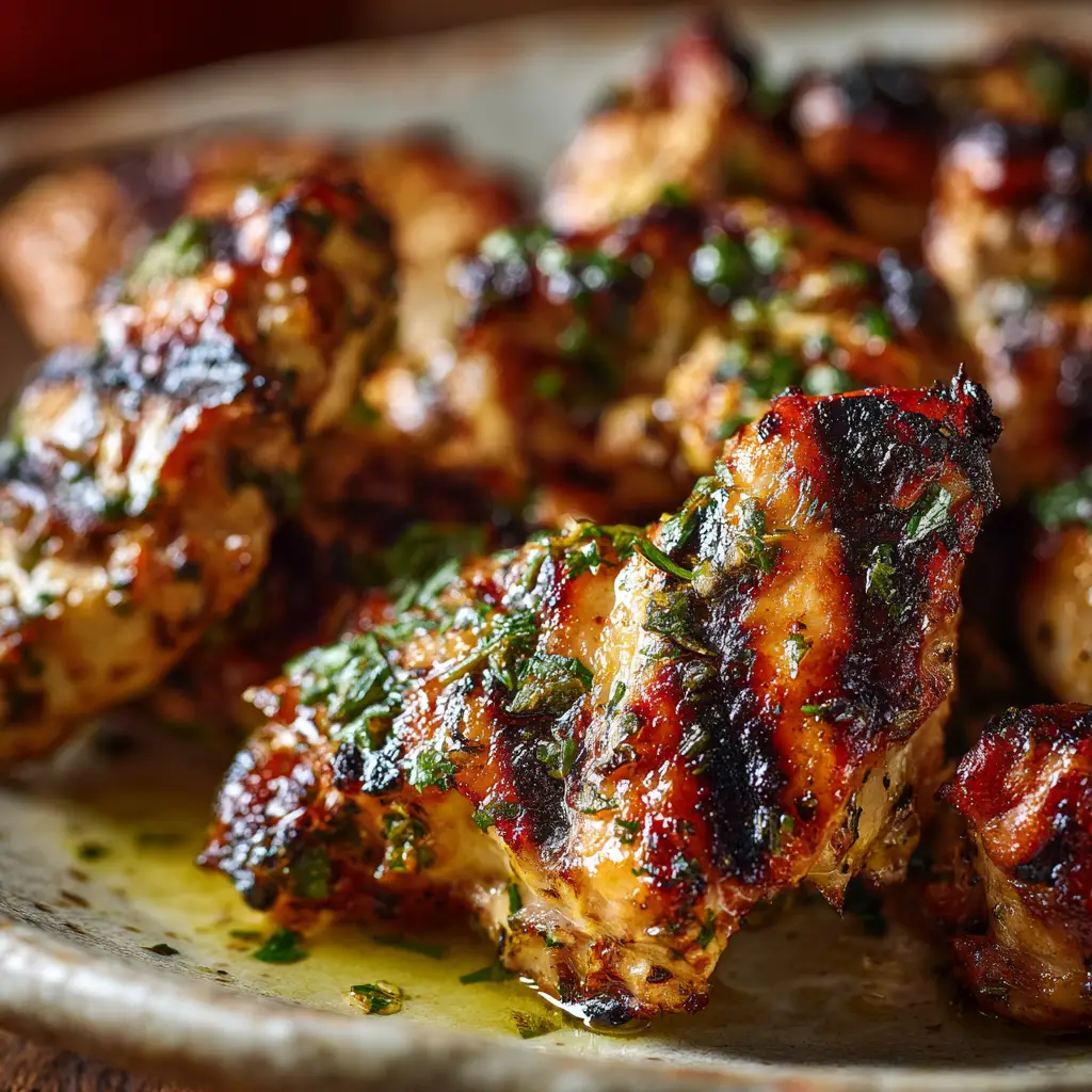 Greek Grilled Chicken with Lemon Herb Oil and Charred Grill Marks 1 Greek Grilled Chicken with blistered edges and a glossy lemon herb oil sheen.