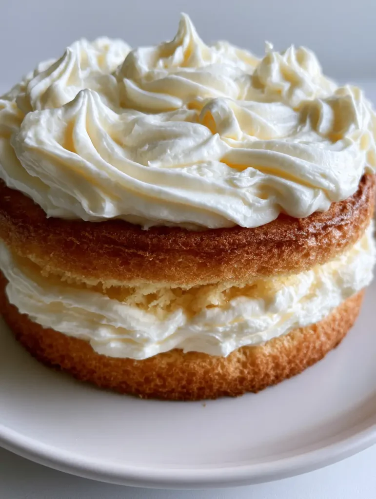 Chantilly Cream Recipe: The Secret to Perfect, Stable Velvety Peaks 2 A macro shot of a thick layer of Chantilly cream piped into a chiffon cake with velvety texture and soft peaks. (Chantilly Cream Recipe)