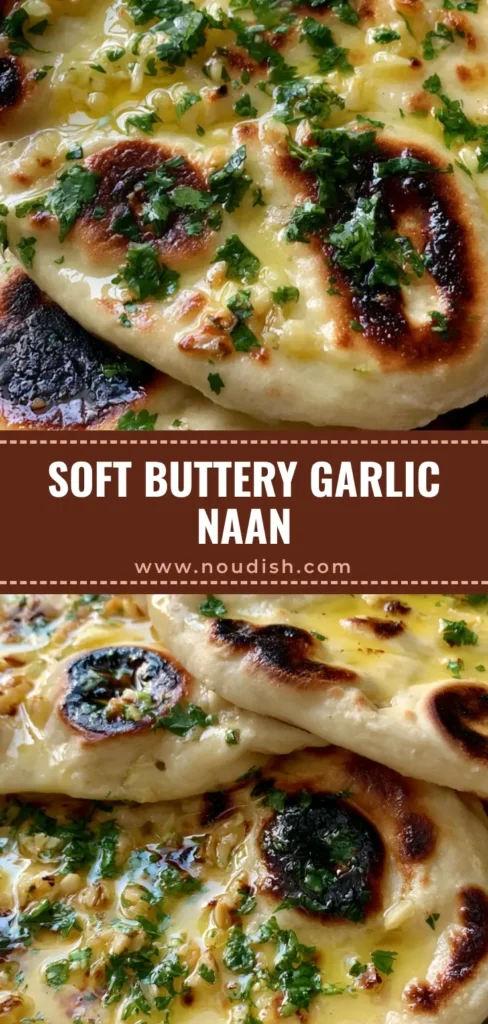 Garlic Naan Bread Recipe: Soft, Pillowy, and Skillet-Charred 3 A stack of homemade Garlic Naan Bread with dark-brown charred bubbles and fresh cilantro. (Garlic Naan Bread Recipe)