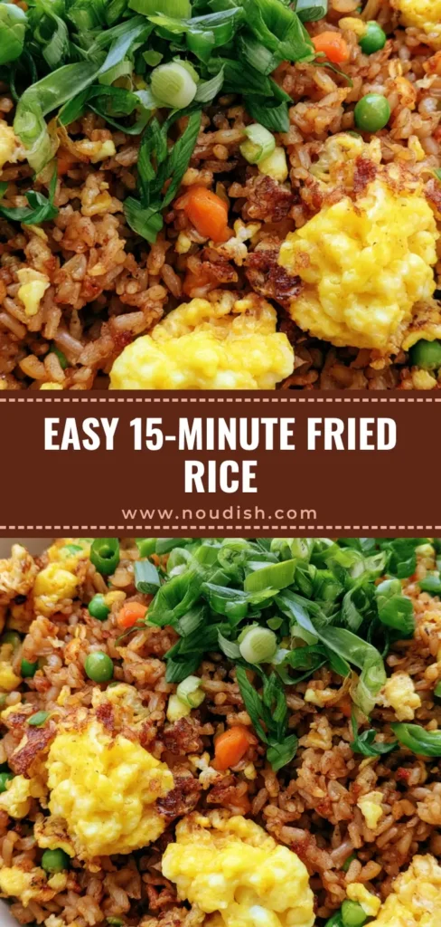 Egg Fried Rice: The Ultimate 15-Minute Better-Than-Takeout Recipe 4 A close-up vertical shot of Egg Fried Rice in a bowl featuring seared long-grain rice, fluffy yellow egg chunks, and green scallions. (Egg Fried Rice)