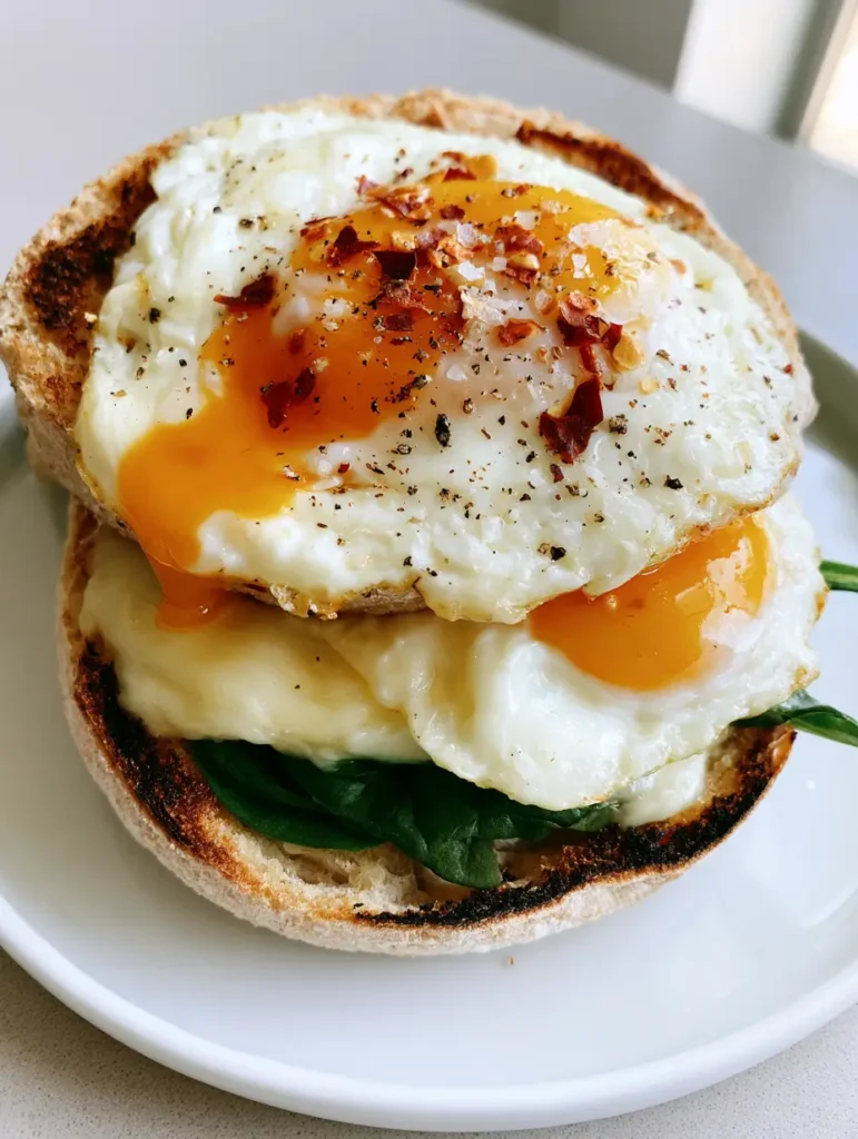Close-up photo of a high protein egg sandwich showing vibrant orange jammy yolks and melted cheddar on sourdough. (high protein egg sandwich)