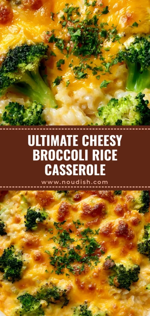 Broccoli Cheese Rice Casserole: The Ultimate Cheesy Comfort Food 4 A top-down view of Broccoli Cheese Rice Casserole in a white dish, featuring a golden-brown toasted cheese crust and fresh parsley garnish.