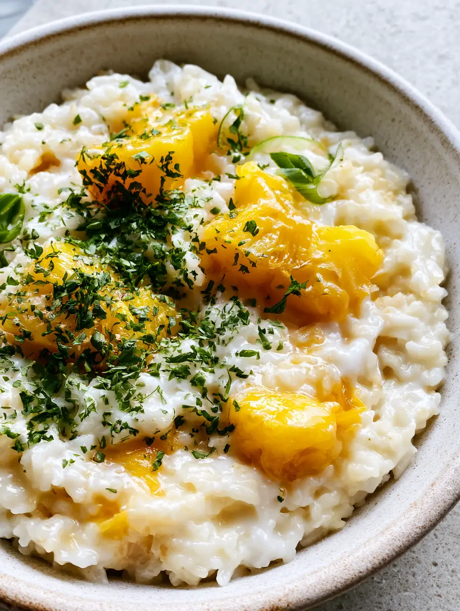 Coconut Pineapple Rice: The Creamiest Tropical Side Dish You’ll Ever Crave 4 Top-down view of Coconut Pineapple Rice in a matte white bowl featuring tender golden pineapple and fresh cilantro flakes.
